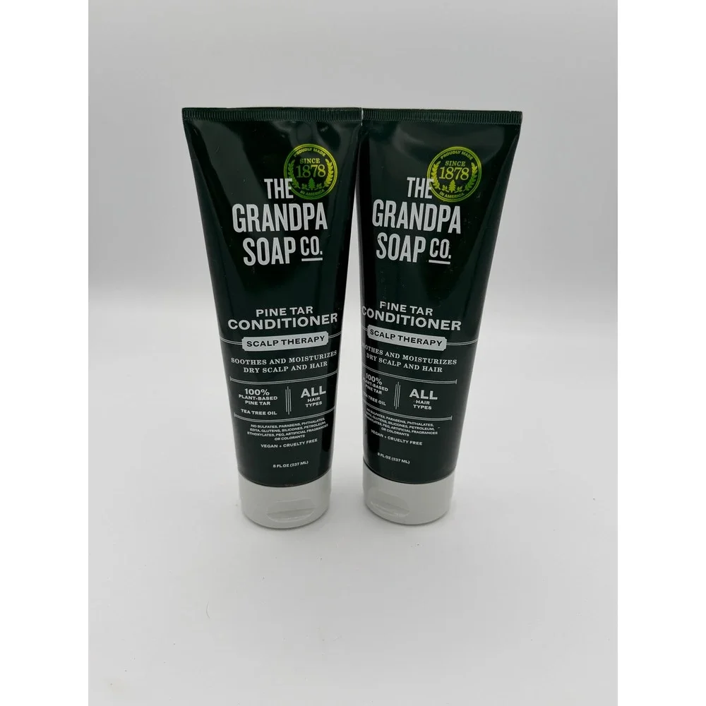 2 Pack The Grandpa Soap Co Pine Tar Conditioner Scalp Therapy 8oz Tea Tree Oil